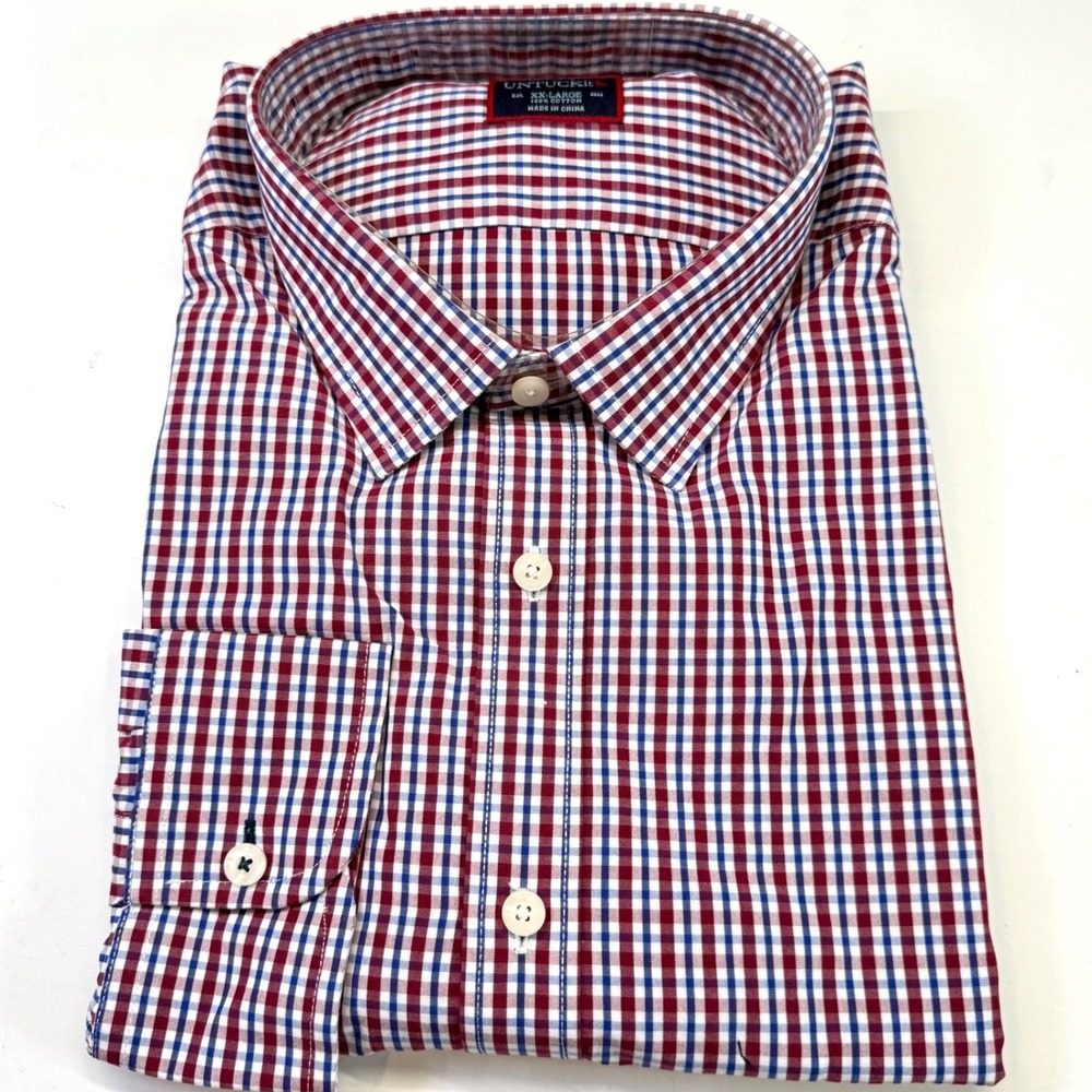 UNTUCKit Amberhill Gingham Long Sleeve Button Down Shirt Regular Fit Sz XXL NEW